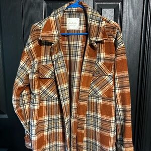 Woolrich Plaid Jacket in Brown and Cream